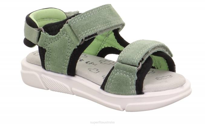 Superfit Light Green/Black Toddlers PIXIE - Sandal with Velcro Fastener Z6Z8676