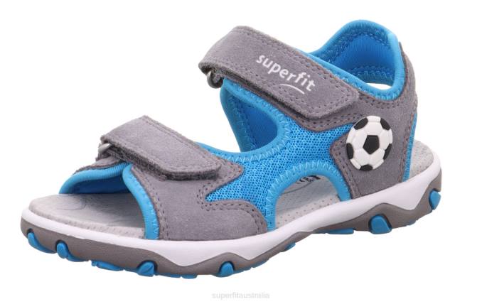 Superfit Light Grey/Turquoise Toddlers MIKE 3.0 - Sandal with Velcro Fastener Z6Z8636