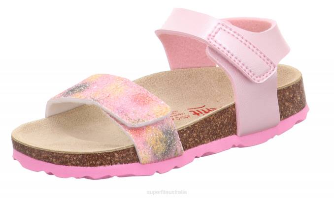 Superfit Pink/Multi Coloure Toddlers FUSSBETTPANTOFFEL - Sandal with Velcro Fastener Z6Z8570