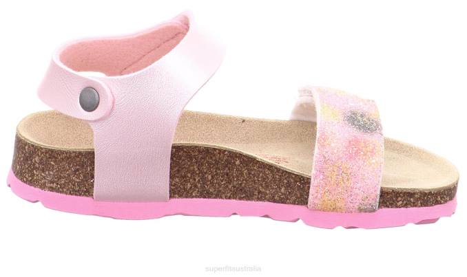 Superfit Pink/Multi Coloure Toddlers FUSSBETTPANTOFFEL - Sandal with Velcro Fastener Z6Z8570