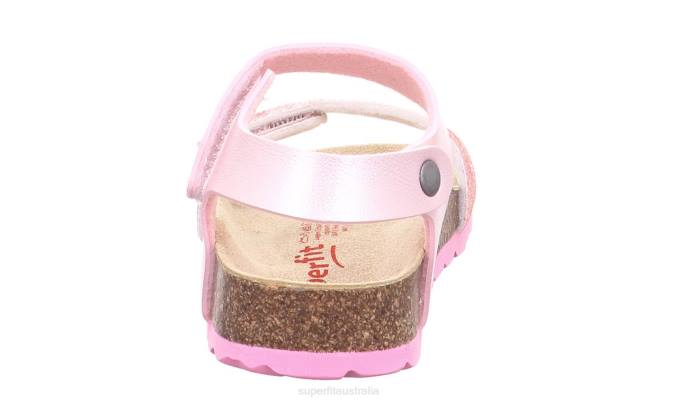 Superfit Pink/Multi Coloure Toddlers FUSSBETTPANTOFFEL - Sandal with Velcro Fastener Z6Z8570