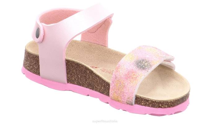 Superfit Pink/Multi Coloure Toddlers FUSSBETTPANTOFFEL - Sandal with Velcro Fastener Z6Z8570