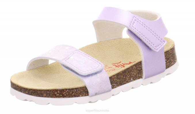 Superfit Purple Toddlers FUSSBETTPANTOFFEL - Sandal with Velcro Fastener Z6Z8553