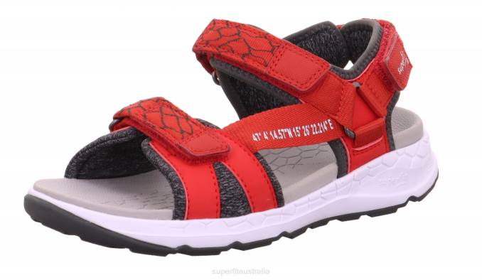 Superfit Red/Grey Toddlers CRISS CROSS - Sandal with Velcro Fastener Z6Z8612