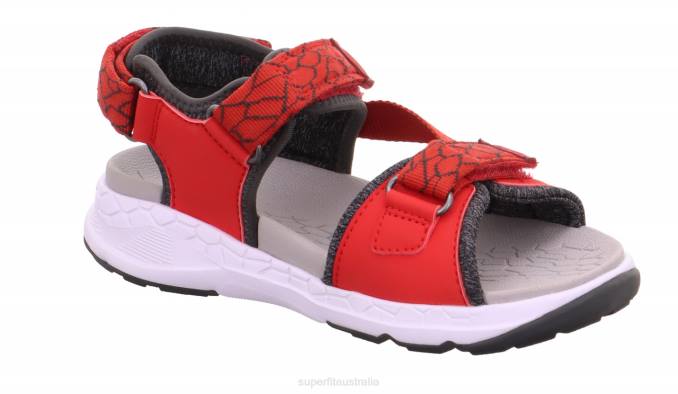 Superfit Red/Grey Toddlers CRISS CROSS - Sandal with Velcro Fastener Z6Z8612