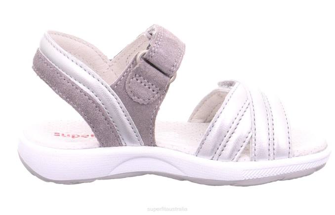 Superfit Silver/Light grey Toddlers EMILY - Sandal with Velcro Fastener Z6Z8689