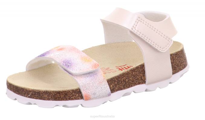 Superfit White/Multicoloured Toddlers FUSSBETTPANTOFFEL - Sandal with Velcro Fastener Z6Z8585