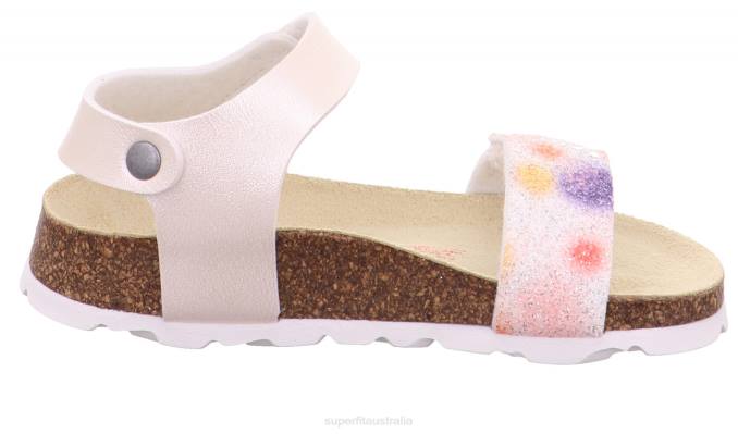 Superfit White/Multicoloured Toddlers FUSSBETTPANTOFFEL - Sandal with Velcro Fastener Z6Z8585