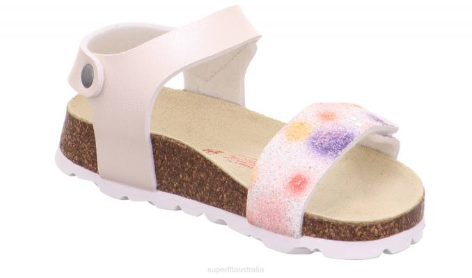 Superfit White/Multicoloured Toddlers FUSSBETTPANTOFFEL - Sandal with Velcro Fastener Z6Z8585