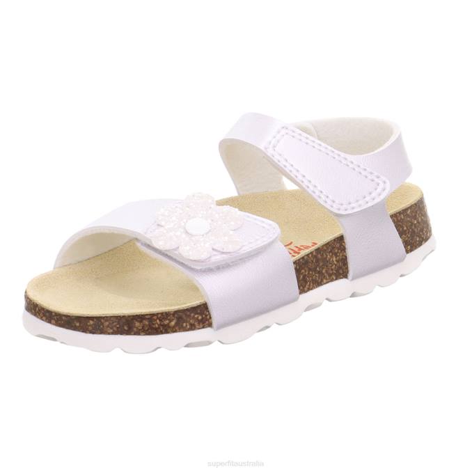 Superfit White Toddlers FUSSBETTPANTOFFEL - Sandal with Velcro Fastener Z6Z8685