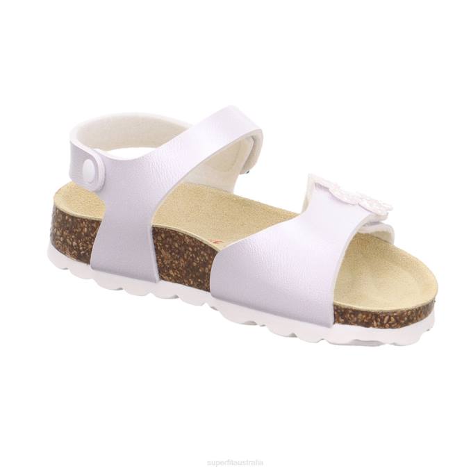 Superfit White Toddlers FUSSBETTPANTOFFEL - Sandal with Velcro Fastener Z6Z8685