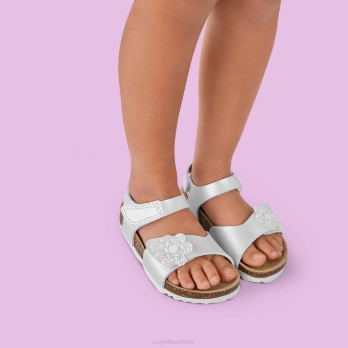 Superfit White Toddlers FUSSBETTPANTOFFEL - Sandal with Velcro Fastener Z6Z8685