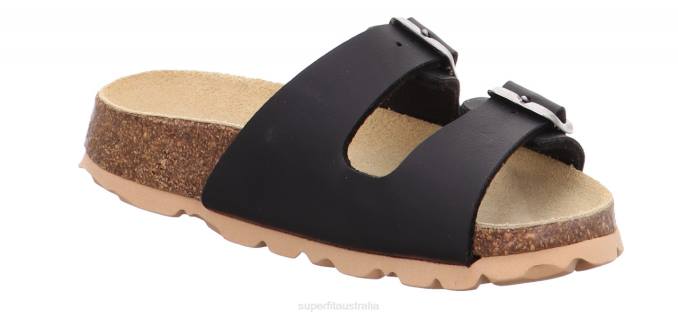 Superfit Black Toddlers FUSSBETTPANTOFFEL - Slipper with Buckle Z6Z8564