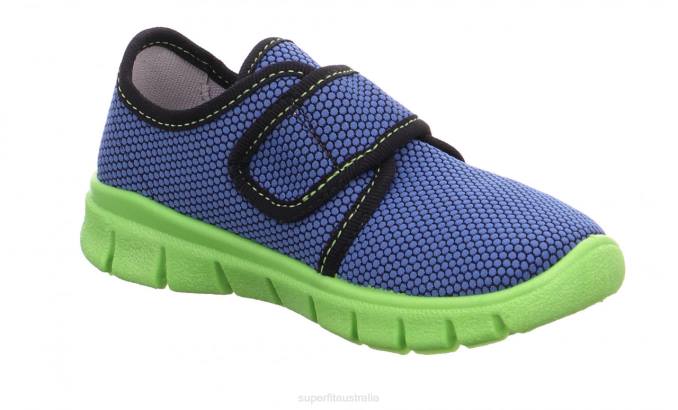 Superfit Blue/Green Toddlers BOBBY - Slipper with Velcro Fastener Z6Z8576