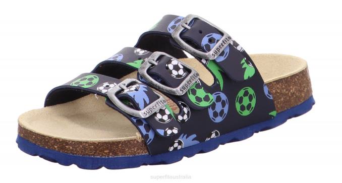 Superfit Blue/Green Toddlers FUSSBETTPANTOFFEL - Slipper with Buckle Z6Z8561