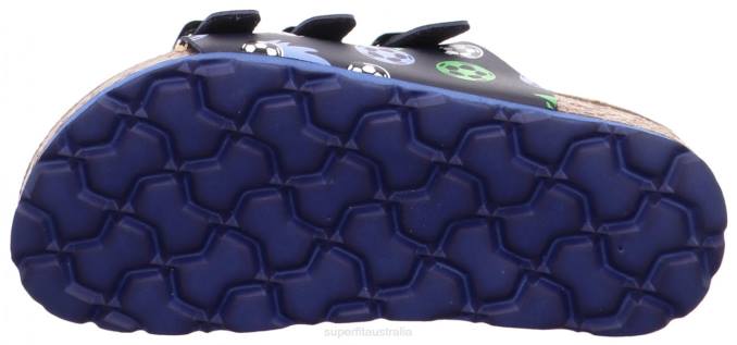 Superfit Blue/Green Toddlers FUSSBETTPANTOFFEL - Slipper with Buckle Z6Z8561