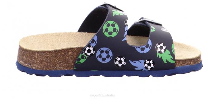 Superfit Blue/Green Toddlers FUSSBETTPANTOFFEL - Slipper with Buckle Z6Z8577