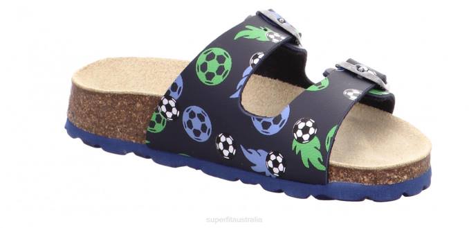 Superfit Blue/Green Toddlers FUSSBETTPANTOFFEL - Slipper with Buckle Z6Z8577