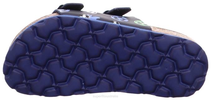 Superfit Blue/Green Toddlers FUSSBETTPANTOFFEL - Slipper with Buckle Z6Z8577