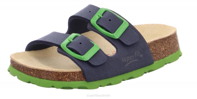 Superfit Blue/Green Toddlers FUSSBETTPANTOFFEL - Slipper with Buckle Z6Z8579