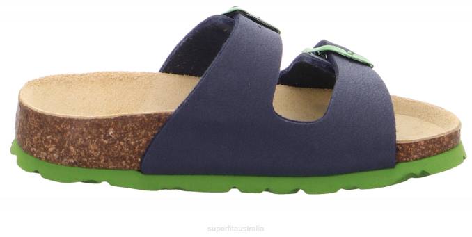 Superfit Blue/Green Toddlers FUSSBETTPANTOFFEL - Slipper with Buckle Z6Z8579