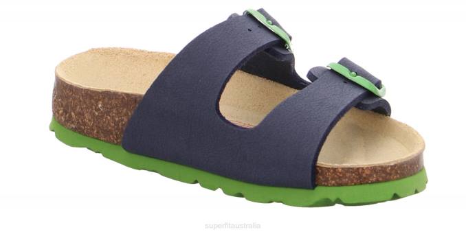 Superfit Blue/Green Toddlers FUSSBETTPANTOFFEL - Slipper with Buckle Z6Z8579