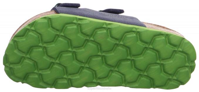 Superfit Blue/Green Toddlers FUSSBETTPANTOFFEL - Slipper with Buckle Z6Z8579