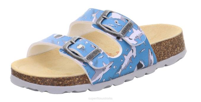 Superfit Blue/Multicoloured Toddlers FUSSBETTPANTOFFEL - Slipper with Buckle Z6Z8574