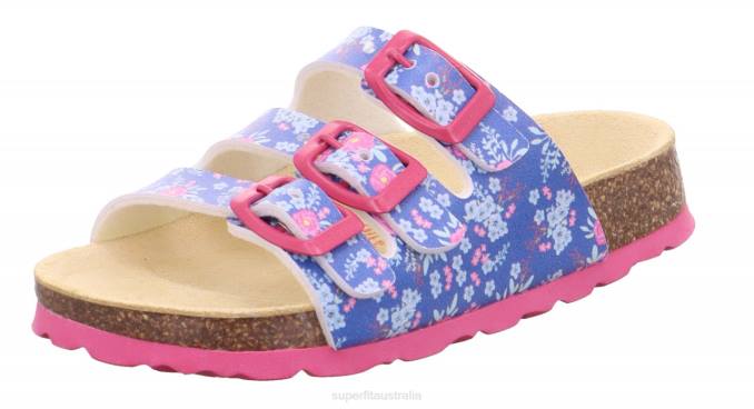 Superfit Blue/Multicoloured Toddlers FUSSBETTPANTOFFEL - Slipper with Buckle Z6Z8600