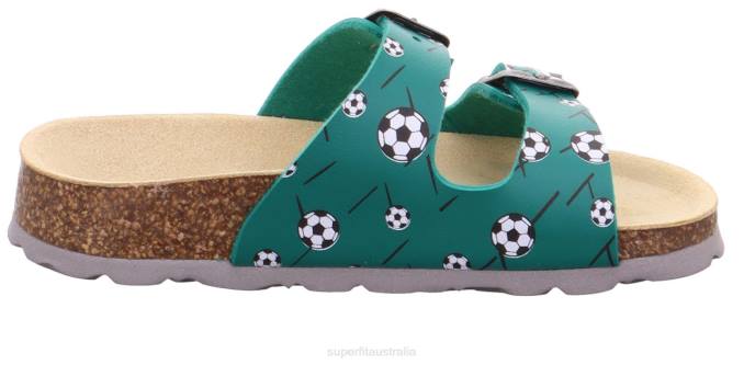 Superfit Green Toddlers FUSSBETTPANTOFFEL - Slipper with Buckle Z6Z8592