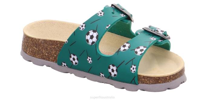 Superfit Green Toddlers FUSSBETTPANTOFFEL - Slipper with Buckle Z6Z8592