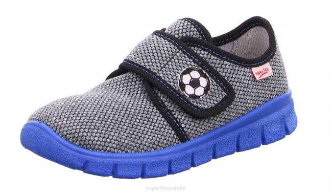 Superfit Grey/Black Toddlers BOBBY - Slipper with Velcro Fastener Z6Z8572