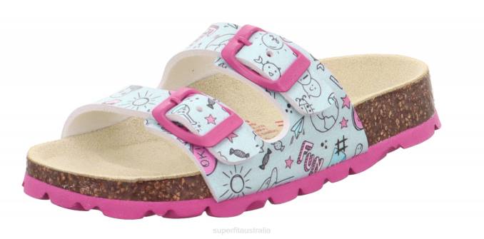 Superfit Grey/Multicoloured Toddlers FUSSBETTPANTOFFEL - Slipper with Buckle Z6Z8589