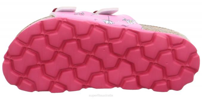 Superfit Pink/Multi Coloure Toddlers FUSSBETTPANTOFFEL - Slipper with Buckle Z6Z8556