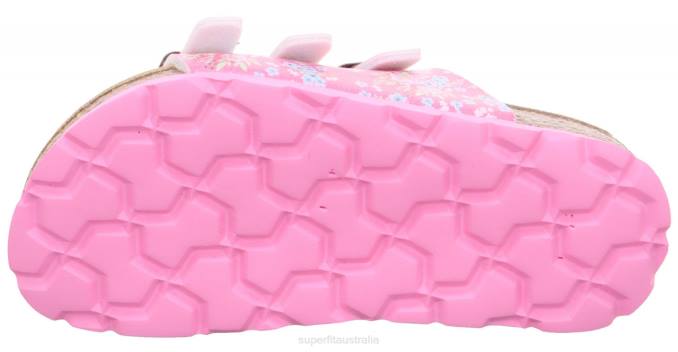 Superfit Pink/Multi Coloure Toddlers FUSSBETTPANTOFFEL - Slipper with Buckle Z6Z8598