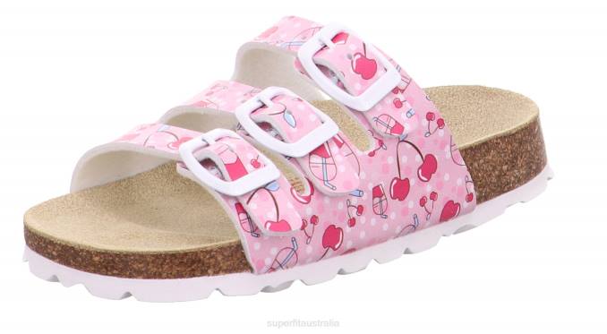 Superfit Pink Toddlers FUSSBETTPANTOFFEL - Slipper with Buckle Z6Z8550