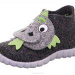 Superfit Black/Green Babies HAPPY - Slipper with Velcro Fastener Z6Z8157