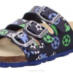 Superfit Blue/Green Toddlers FUSSBETTPANTOFFEL - Slipper with Buckle Z6Z8561