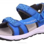 Superfit Blue/Grey Toddlers CRISS CROSS - Sandal with Velcro Fastener Z6Z8665