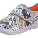 Superfit Grey/Multicoloured Babies BUBBLE - Slipper with Velcro Fastener Z6Z847