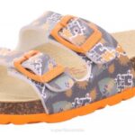 Superfit Grey/Orange Toddlers FUSSBETTPANTOFFEL - Slipper with Buckle Z6Z8591