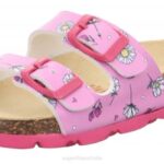 Superfit Pink/Multi Coloure Toddlers FUSSBETTPANTOFFEL - Slipper with Buckle Z6Z8556